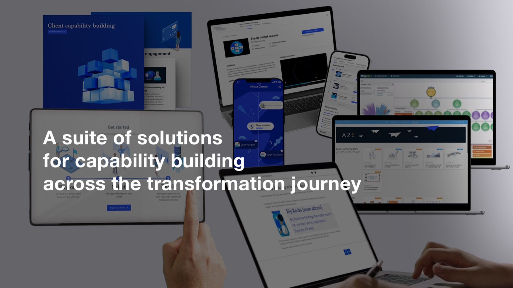 A suite of capability-building solutions across web, tablet and mobile